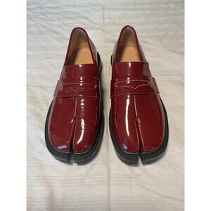 ARNO CONTI Unisex W 11 M 10.5 Loafers Burgundy Patent Leather Chunky Split Toe